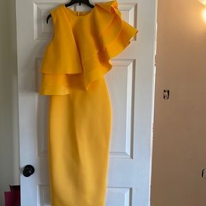 Yellow one shoulder dress